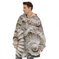 Ammonoidea Fossil Print Hoodie Blanket