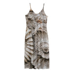 Ammonoidea Fossil Print Jersey Midi Cami Dress