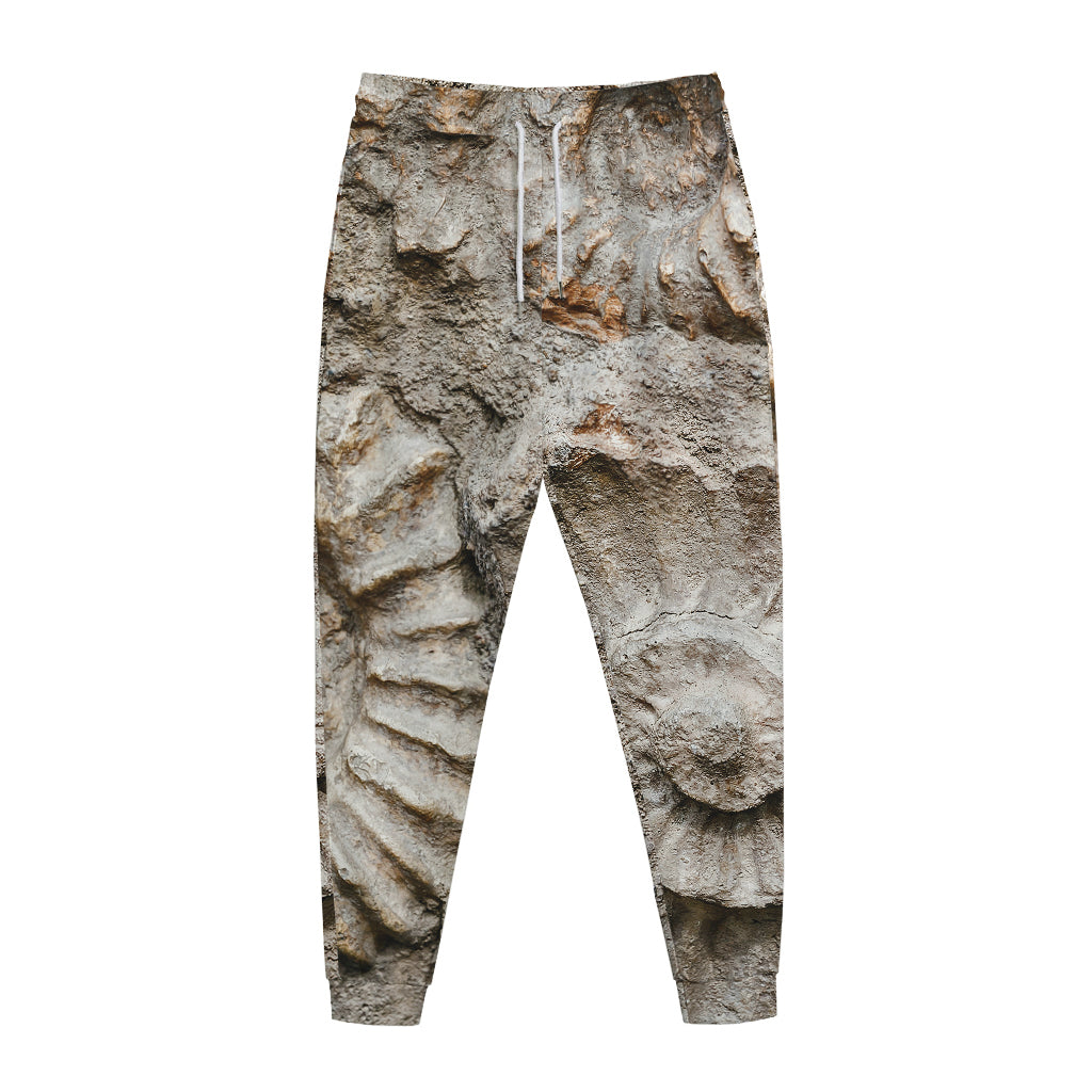 Ammonoidea Fossil Print Jogger Pants