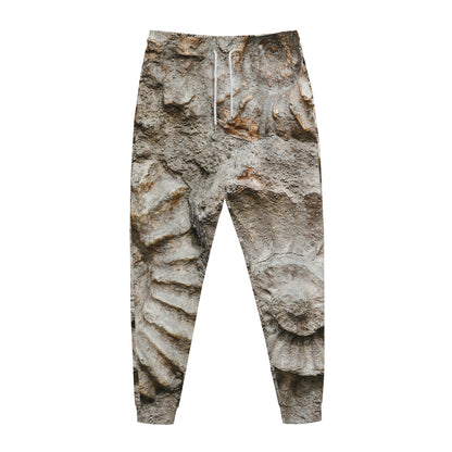 Ammonoidea Fossil Print Jogger Pants