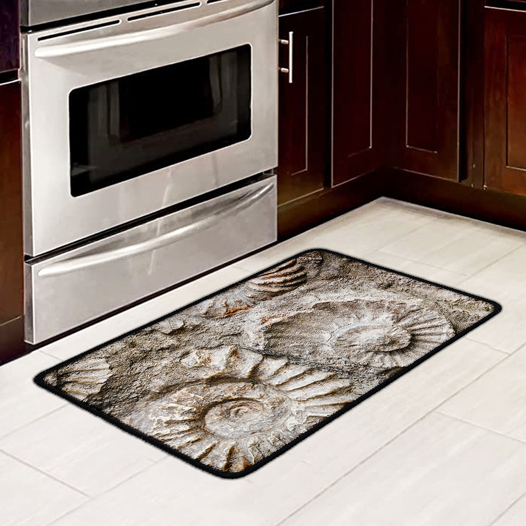 Ammonoidea Fossil Print Kitchen Mat