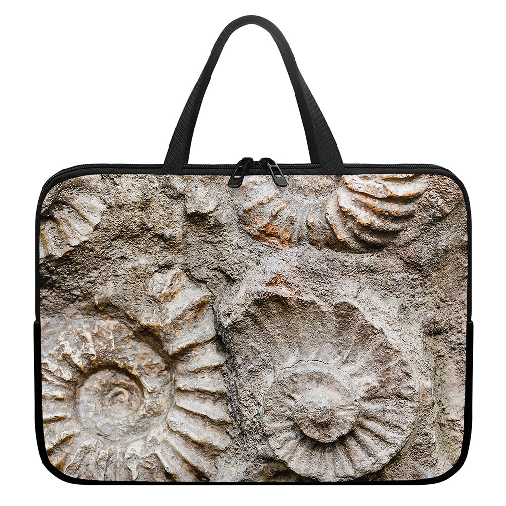 Ammonoidea Fossil Print Laptop Sleeve With Handle