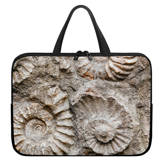 Ammonoidea Fossil Print Laptop Sleeve With Handle