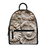 Ammonoidea Fossil Print Leather Backpack