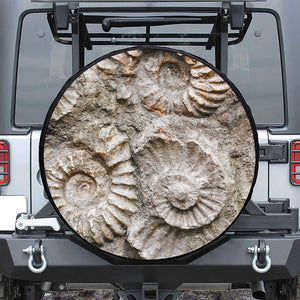 Ammonoidea Fossil Print Leather Spare Tire Cover