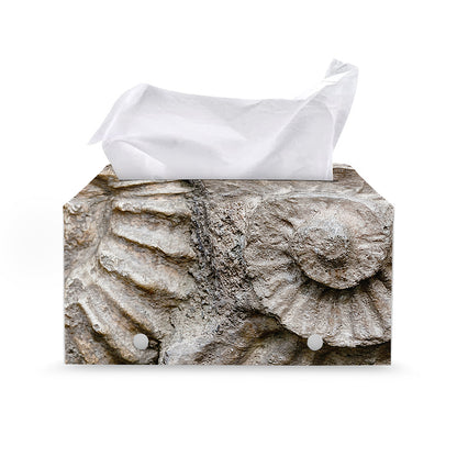 Ammonoidea Fossil Print Leather Tissue Box Cover