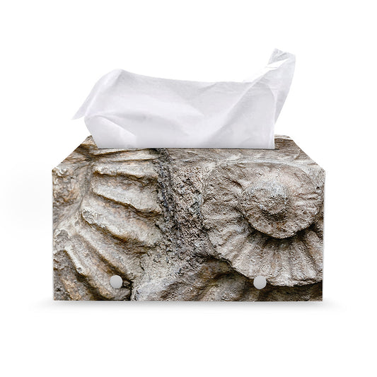 Ammonoidea Fossil Print Leather Tissue Box Cover