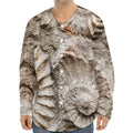 Ammonoidea Fossil Print Long Sleeve Baseball Jersey