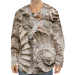 Ammonoidea Fossil Print Long Sleeve Baseball Jersey