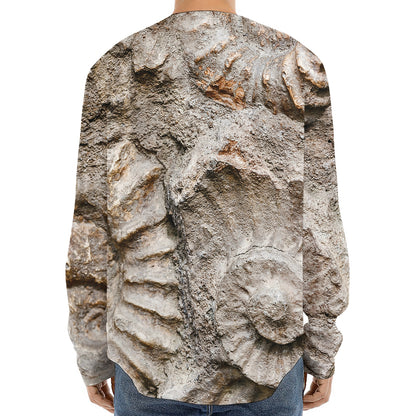 Ammonoidea Fossil Print Long Sleeve Baseball Jersey