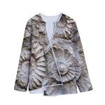 Ammonoidea Fossil Print Long Sleeve Short Coat