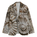 Ammonoidea Fossil Print Men's Cotton Blazer