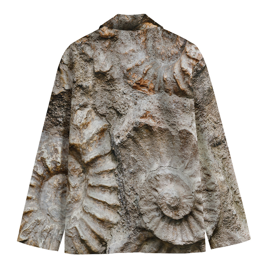 Ammonoidea Fossil Print Men's Cotton Blazer