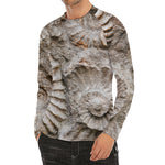 Ammonoidea Fossil Print Men's Long Sleeve Rash Guard
