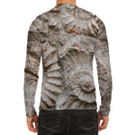 Ammonoidea Fossil Print Men's Long Sleeve Rash Guard
