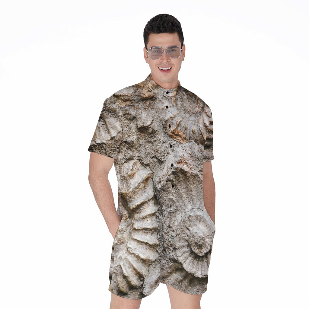 Ammonoidea Fossil Print Men's Rompers