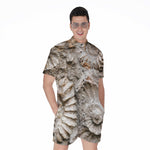Ammonoidea Fossil Print Men's Rompers