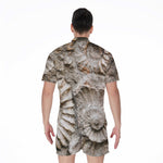 Ammonoidea Fossil Print Men's Rompers