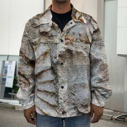 Ammonoidea Fossil Print Men's Shirt Jacket