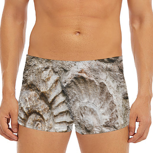 Ammonoidea Fossil Print Men's Short Boxer Briefs