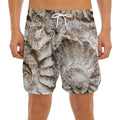 Ammonoidea Fossil Print Men's Split Running Shorts