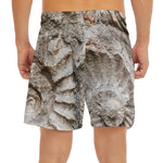 Ammonoidea Fossil Print Men's Split Running Shorts