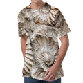 Ammonoidea Fossil Print Men's Velvet T-Shirt