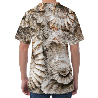 Ammonoidea Fossil Print Men's Velvet T-Shirt
