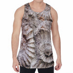Ammonoidea Fossil Print Men's Velvet Tank Top