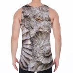 Ammonoidea Fossil Print Men's Velvet Tank Top