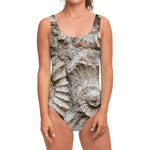 Ammonoidea Fossil Print One Piece Swimsuit