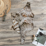 Ammonoidea Fossil Print One Shoulder Bodysuit