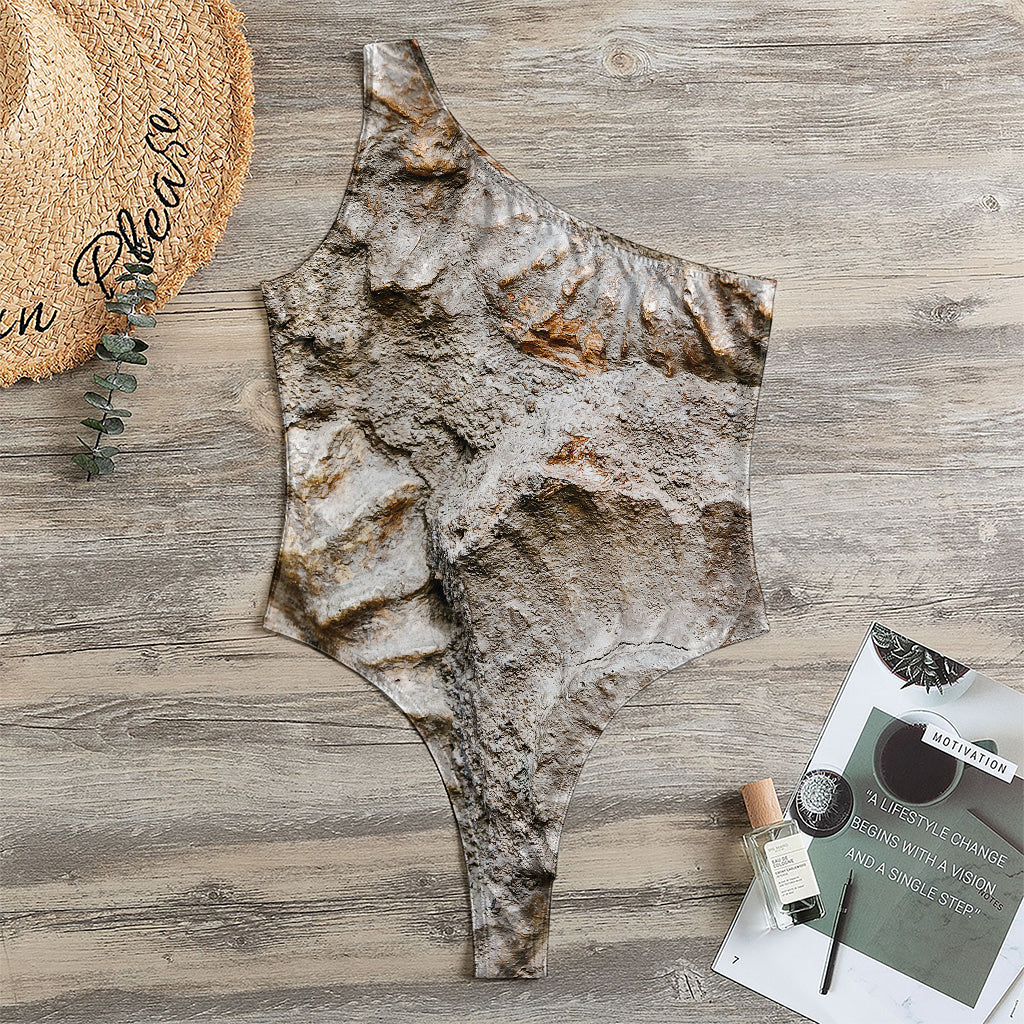 Ammonoidea Fossil Print One Shoulder Bodysuit