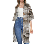 Ammonoidea Fossil Print Open Front Beach Cover Up