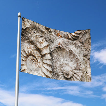 Ammonoidea Fossil Print Polyester Flag
