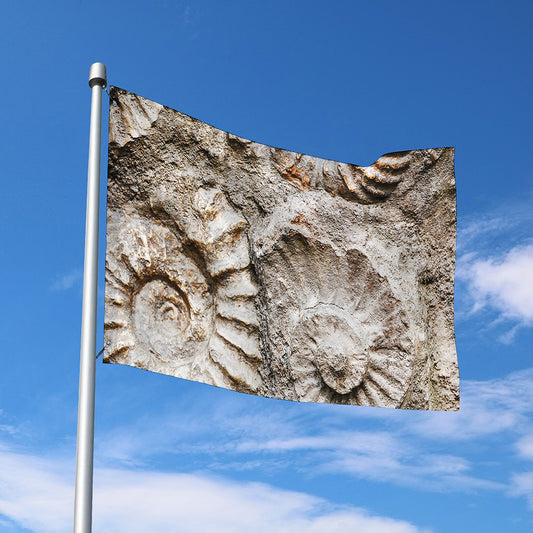 Ammonoidea Fossil Print Polyester Flag