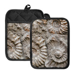 Ammonoidea Fossil Print Pot Holders With Pocket