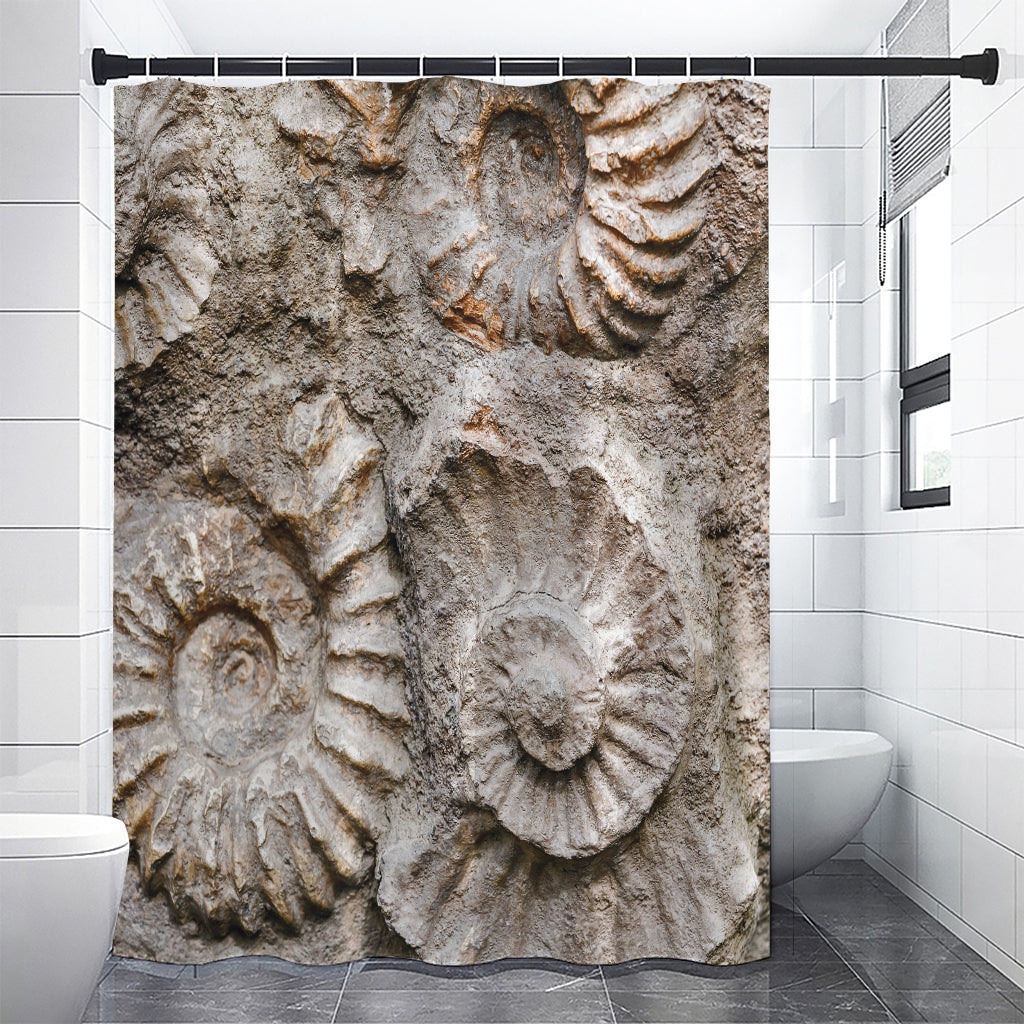 Ammonoidea Fossil Print Premium Shower Curtain