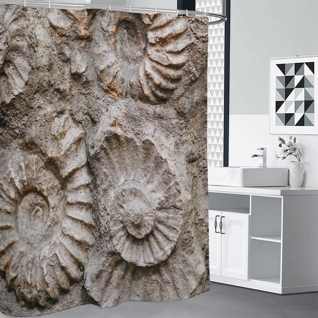 Ammonoidea Fossil Print Premium Shower Curtain