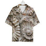Ammonoidea Fossil Print Rayon Hawaiian Shirt