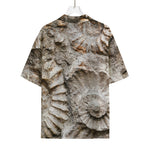 Ammonoidea Fossil Print Rayon Hawaiian Shirt