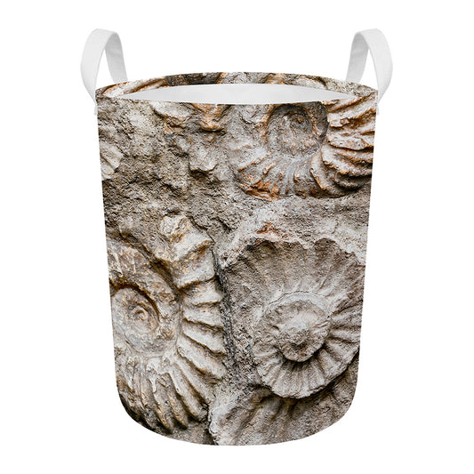 Ammonoidea Fossil Print Round Laundry Basket