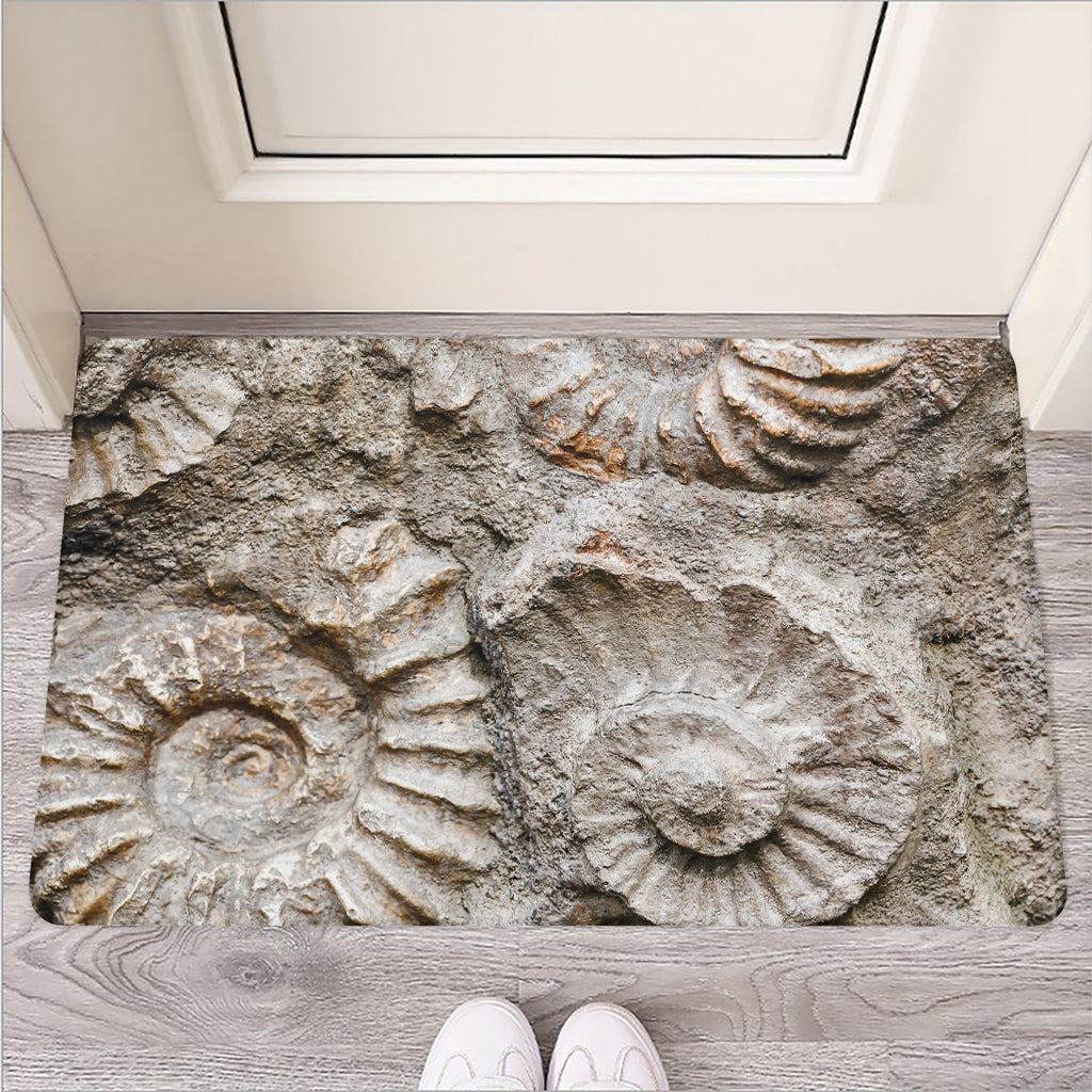 Ammonoidea Fossil Print Rubber Doormat