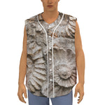 Ammonoidea Fossil Print Sleeveless Baseball Jersey
