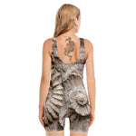 Ammonoidea Fossil Print Sleeveless One Piece Swimsuit