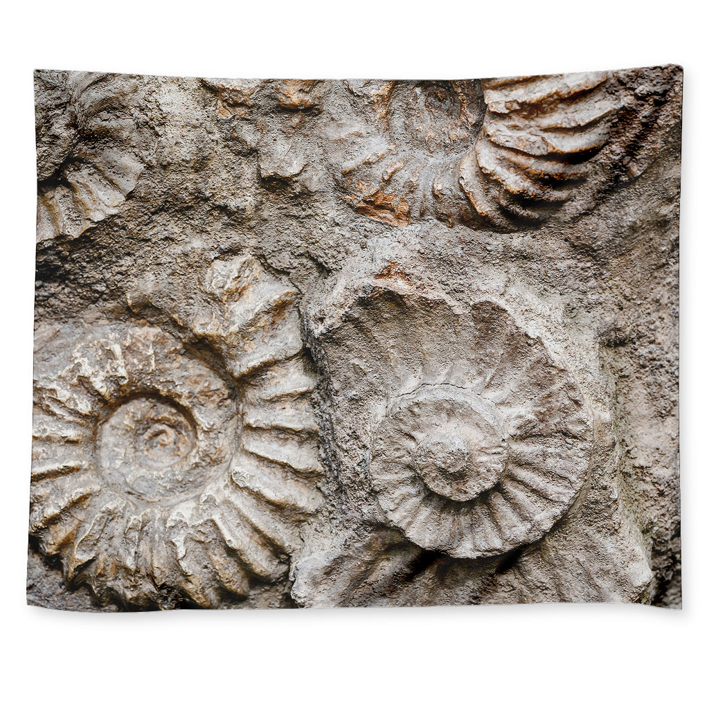 Ammonoidea Fossil Print Tapestry
