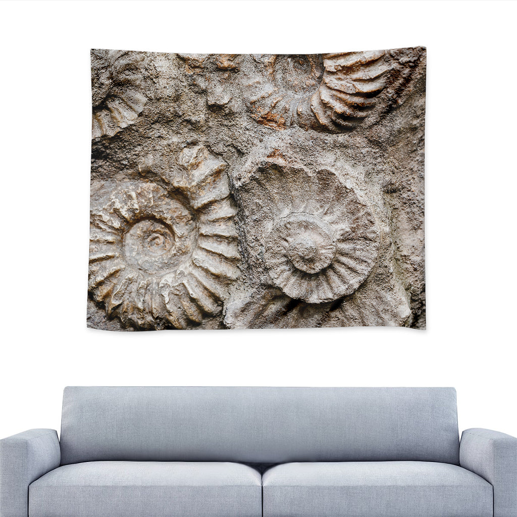 Ammonoidea Fossil Print Tapestry