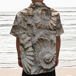 Ammonoidea Fossil Print Textured Short Sleeve Shirt