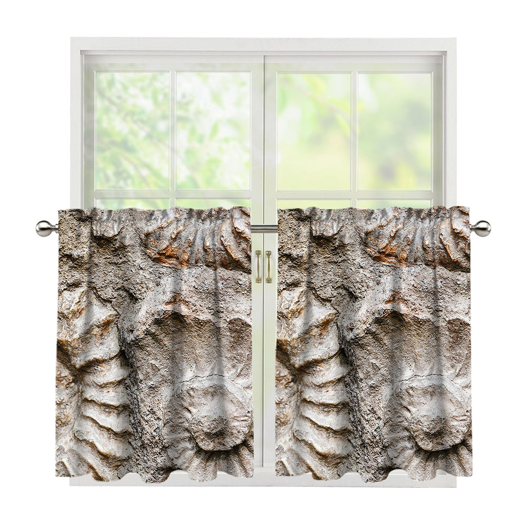Ammonoidea Fossil Print Tier Curtains