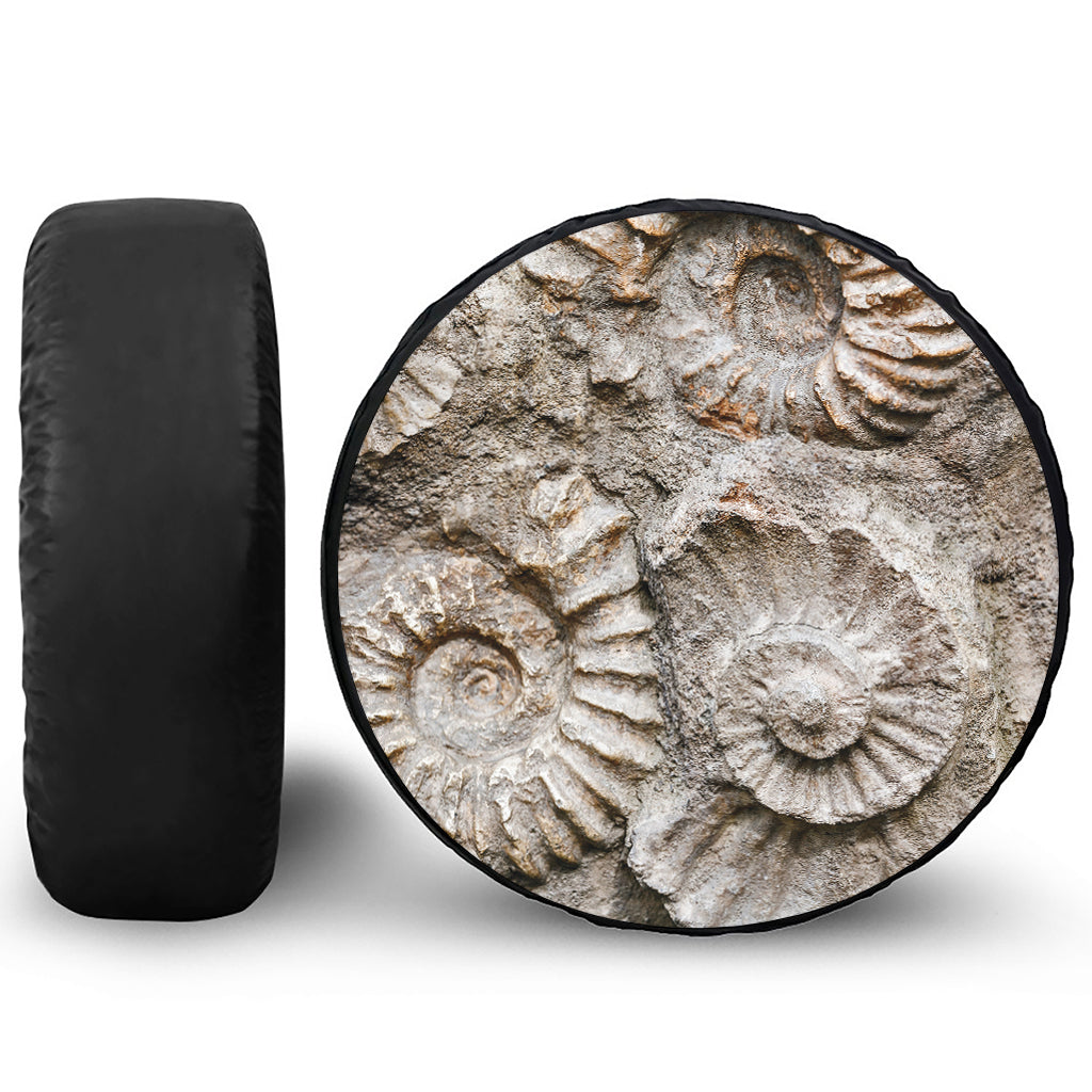 Ammonoidea Fossil Print Tire Cover